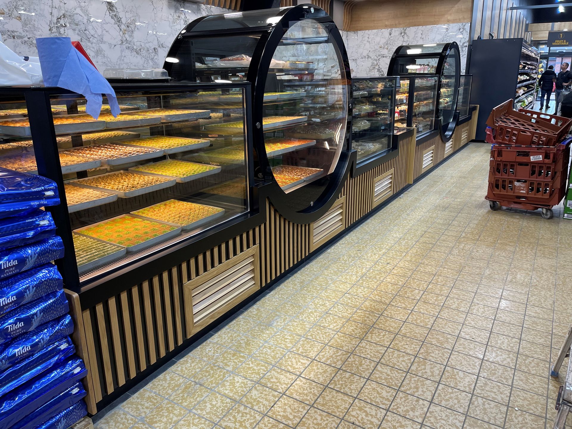 Customised bakery display counter designed and produced by DLG Shopfitting