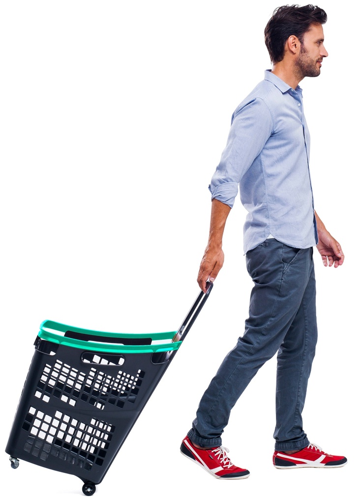 ShopRoll 55L Wheeled Basket in Antrachite